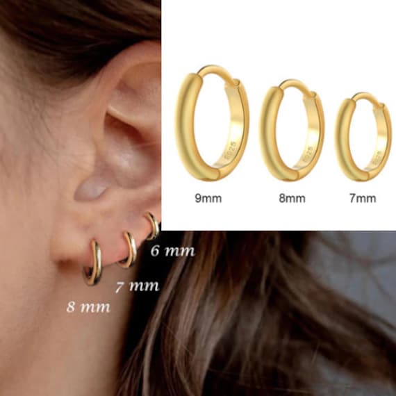 Mini hugging hotsell hoop earrings gold