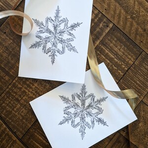 Snowflake Greeting / Holiday / Christmas Cards. Blank inside. White envelope included. 4.5 x 5.5. Vertical or Horizontal