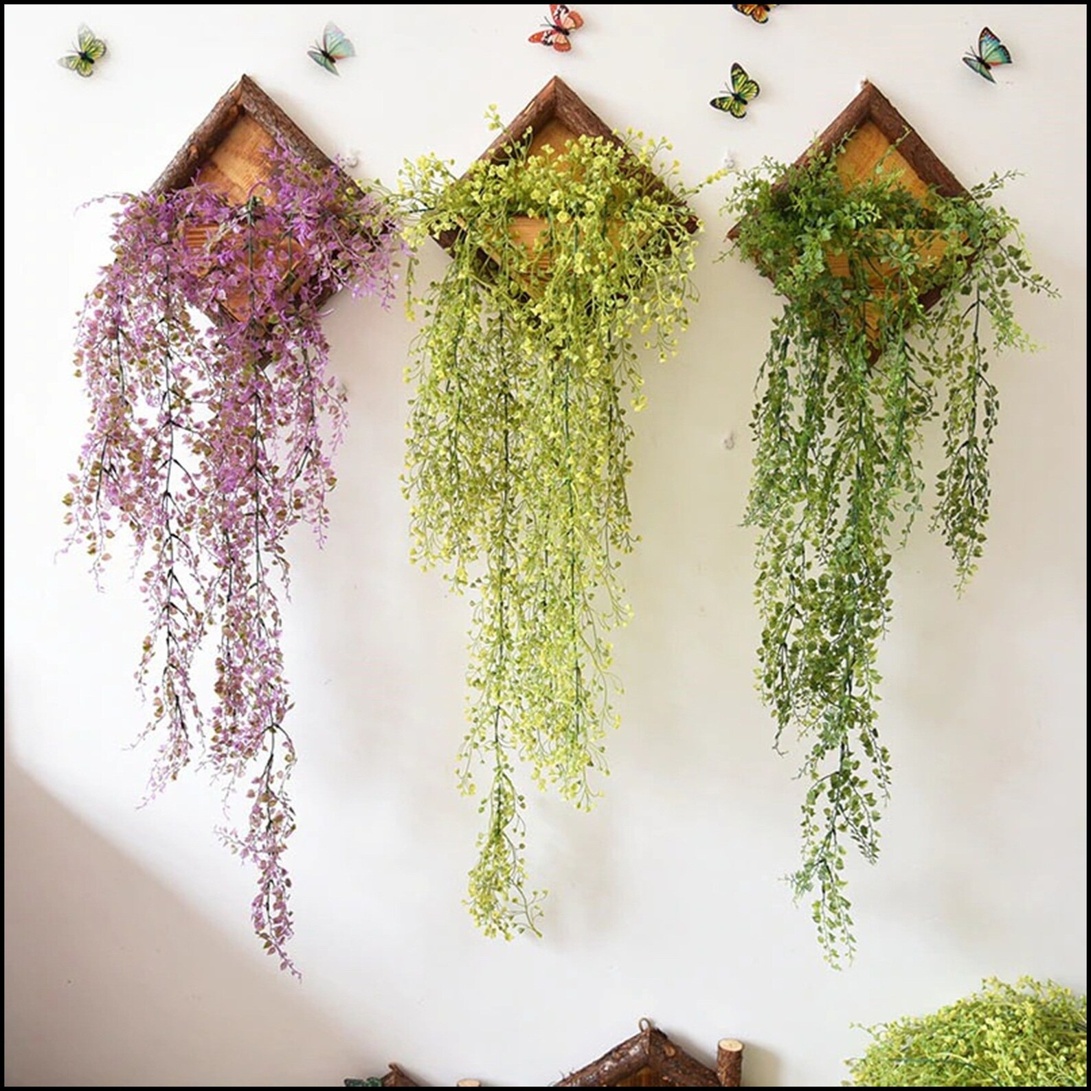 NEW Wall Hanging Flower Pots Wooden Flower Container Wood Etsy