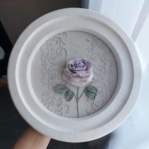 sculpture painting rose, three-dimensional gypsum flowers, 3D flower painting, art sculpture,wall decor,bas-relief painting,plaster panel