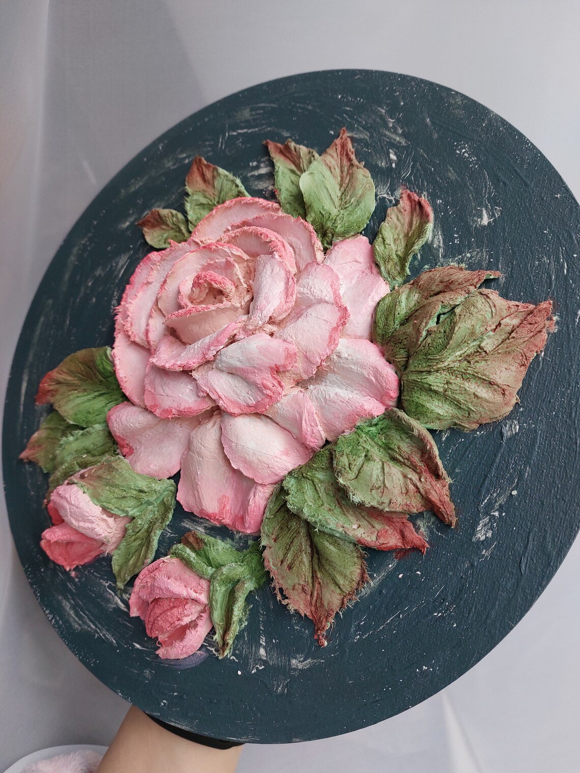 Sculpture Painting Roses Texture Paste Painting Decorative Etsy