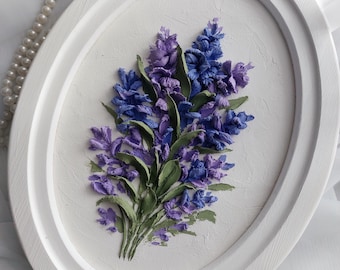Lavender three-dimensional painting, three-dimensional gypsum flowers, 3D flower painting, 3d wall decor, sculpture art, plaster panel