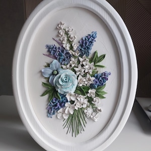 Bridal Bouquet Preservation, Custom 3D Floral Painting from Photo, Handmade Plaster Flower Wall Art, Wedding Keepsake Gift