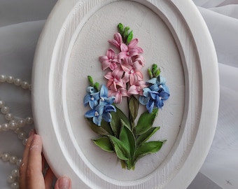 sculpture art, Hyacinth Bouquet, Hyacinth Sculpture Painting, 3D Flower Painting, Flower Mural, Texture Painting, Realistic Flowers, 3d art