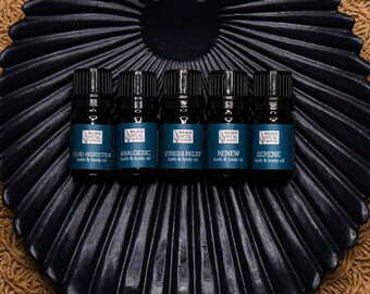 Natural Bath & Body Oil Set: Stress Relief, Sore Muscle (Travel-Friendly)