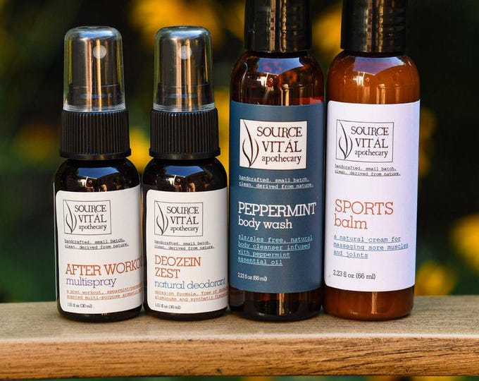 Kit di recupero post-allenamento: set per la cura naturale del corpo - Menta piperita e menta verde