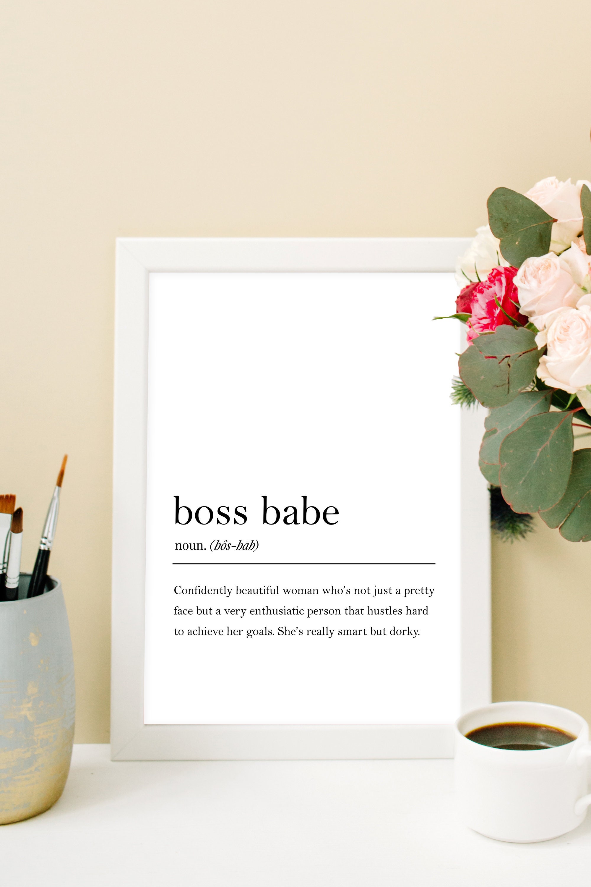 Boss Babe Definition Prints Wall Art decorate your home with Etsy