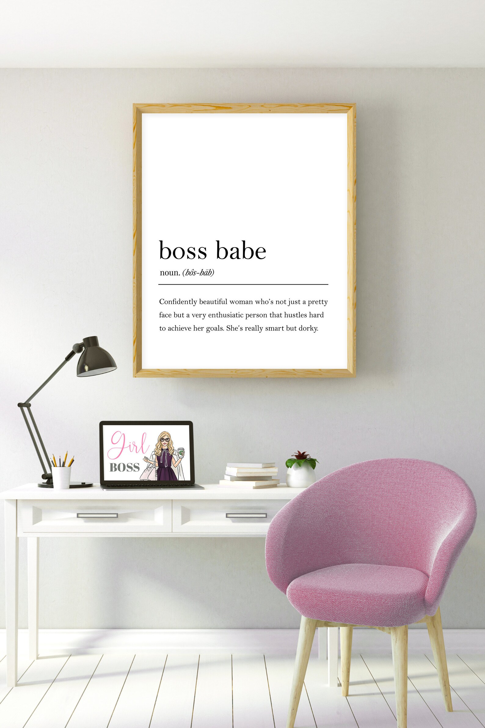 Boss Babe Definition Prints Wall Art decorate your home with Etsy