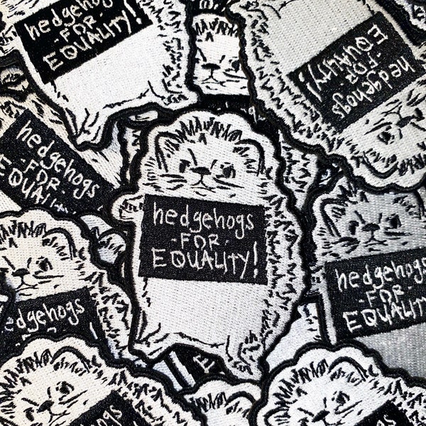 Hedgehogs for Equality Iron on Embroidered Patch