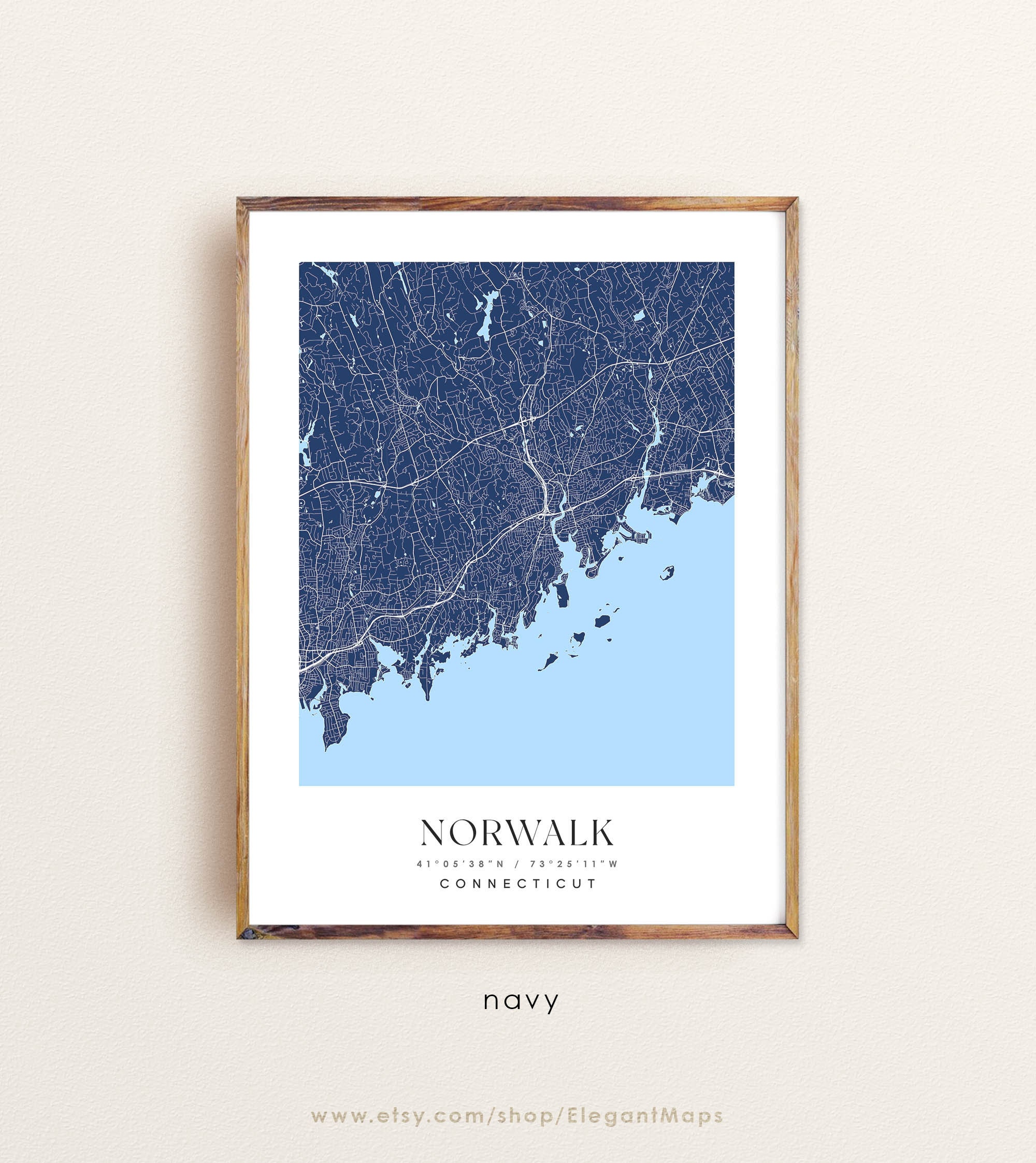 Norwalk Connecticut Map Norwalk CT Map Norwalk City Print Etsy