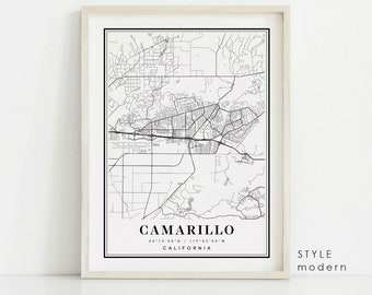 Camarillo California map, Camarillo CA map, Camarillo city map, Camarillo print, Camarillo poster, Camarillo map art