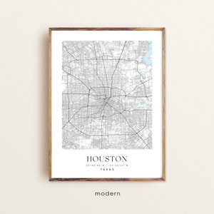 Houston Texas City Map Art Print: Custom Wall Decor