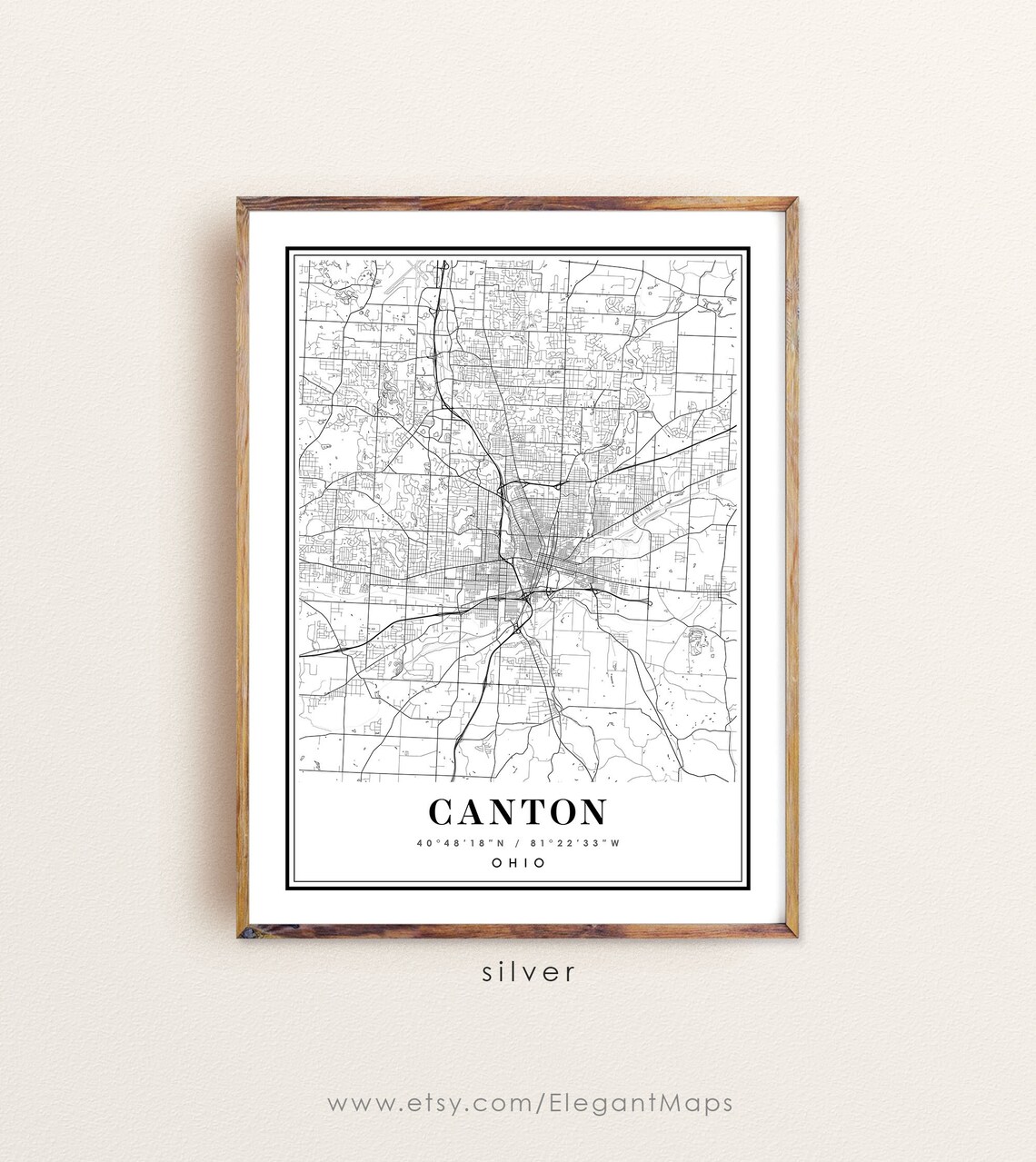 Canton Ohio Map Canton OH Map Canton City Map Canton Print - Etsy