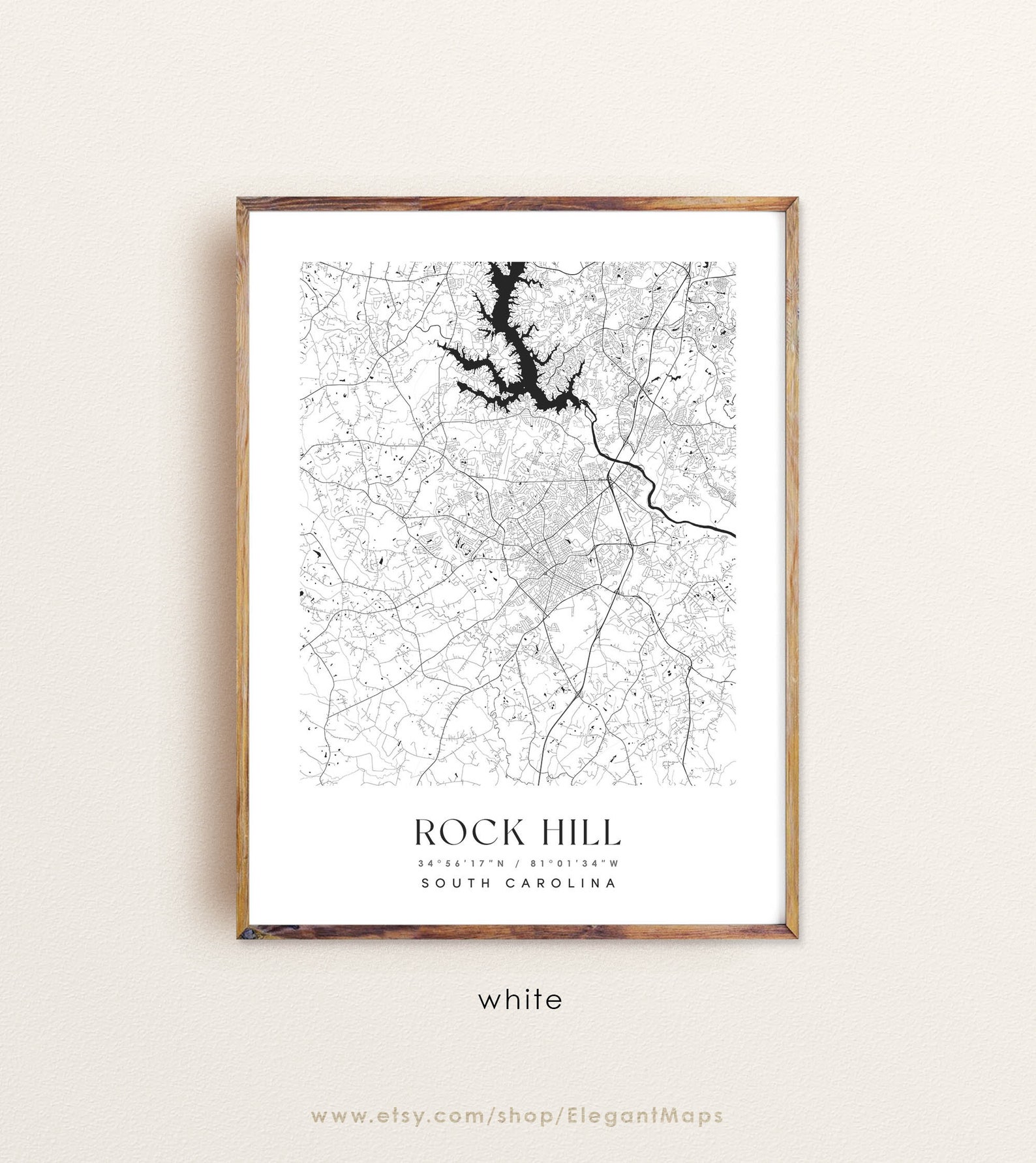 Rock Hill South Carolina Map Rock Hill SC Map Rock Hill City - Etsy