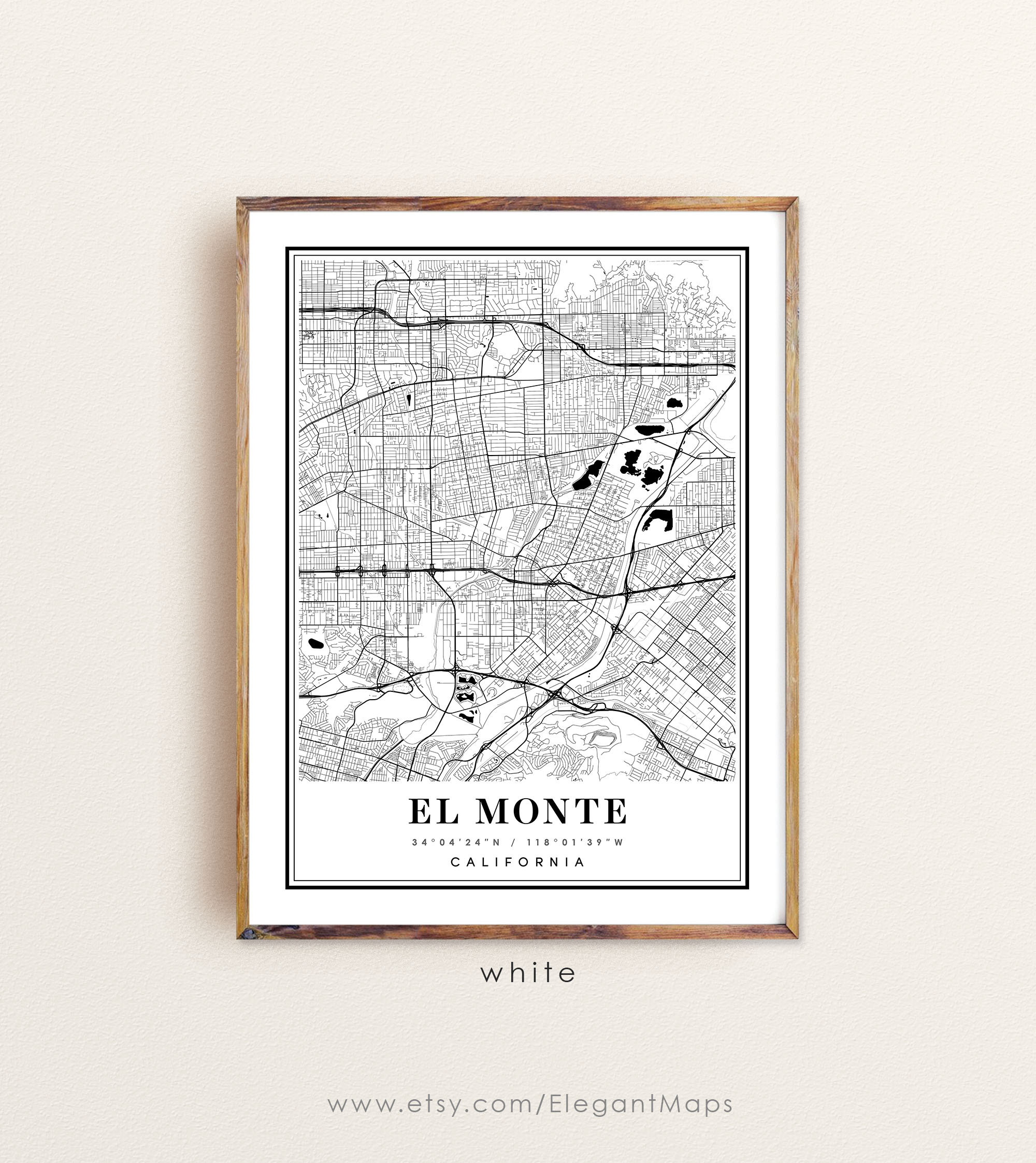 El Monte California Map El Monte CA Map El Monte City Map Etsy
