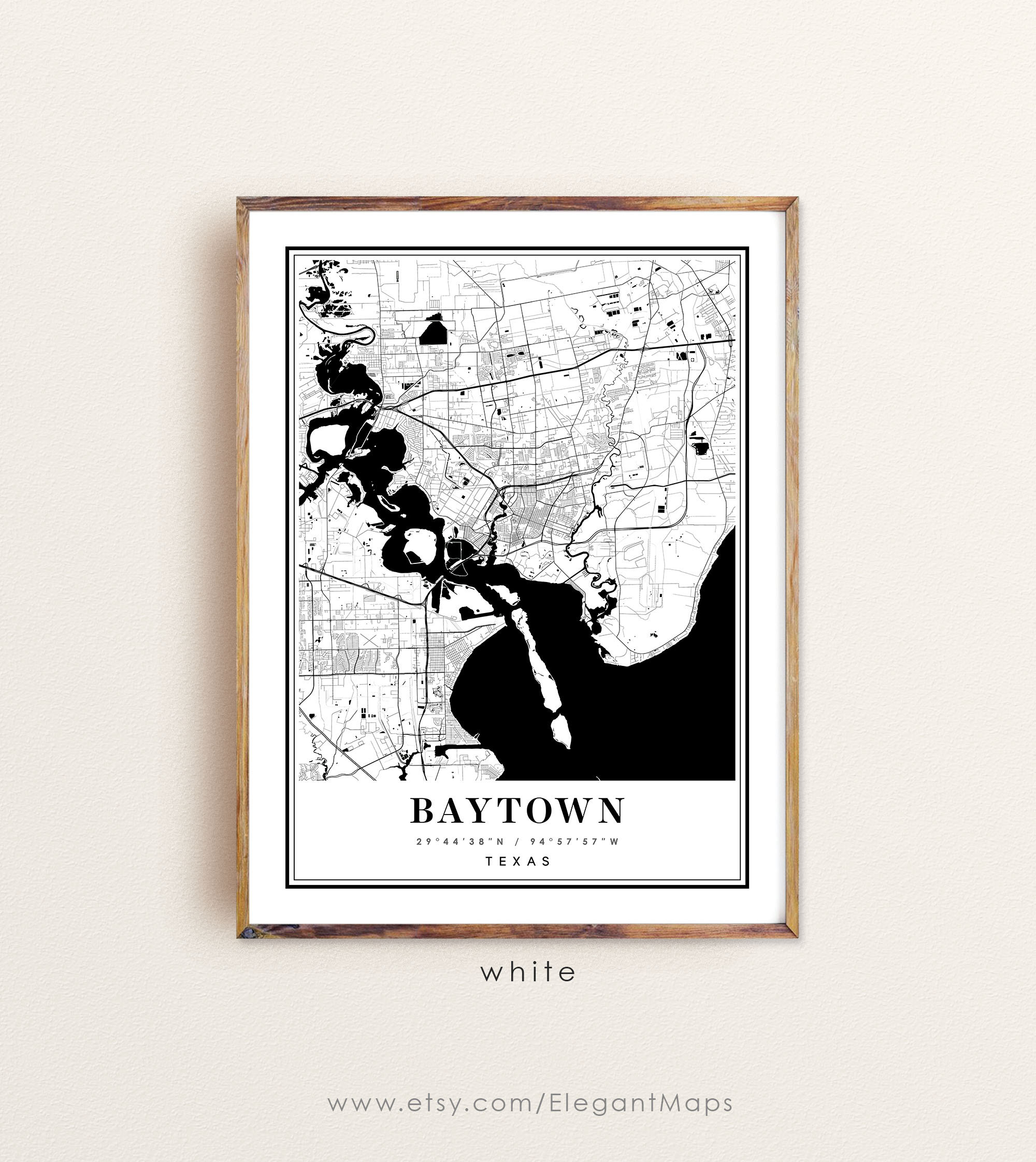Baytown Texas Map Baytown TX Map Baytown City Map Baytown Etsy UK