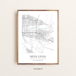 Redlands California Map Art Print: Custom City Map