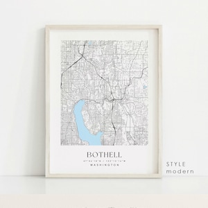 Bothell Washington Map Print: Custom City Wall Art