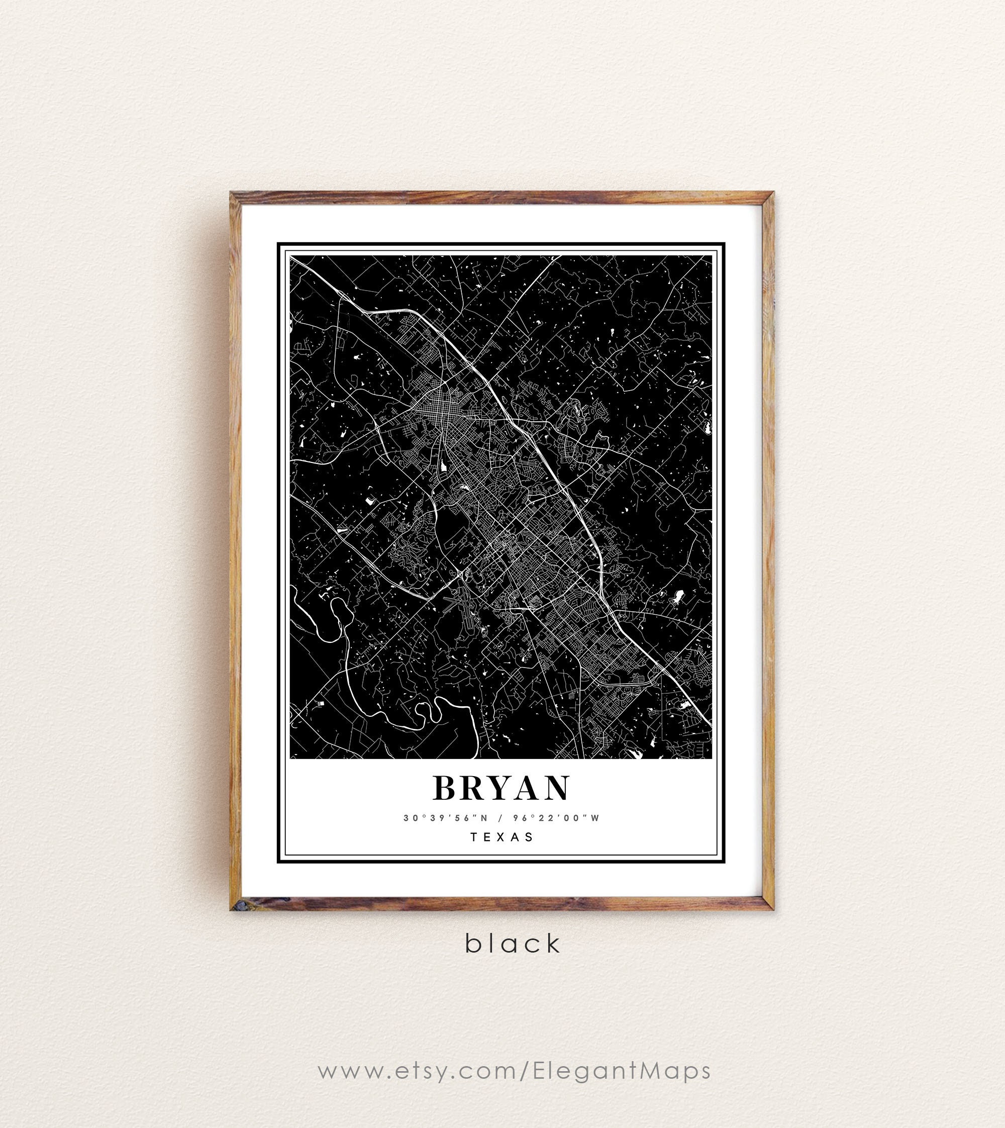 Bryan Texas Map Bryan TX Map Bryan City Map Bryan Print | Etsy
