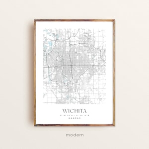 Wichita Kansas Map Art Print: Custom City Map