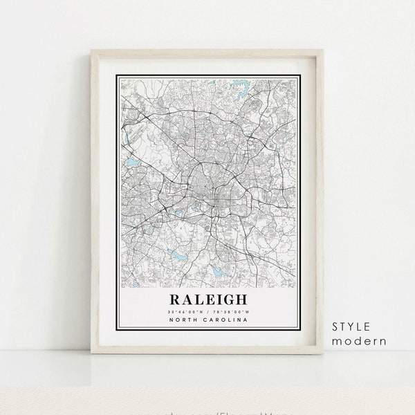 Raleigh North Carolina map, Raleigh NC map, Raleigh city map, Raleigh print, Raleigh poster, Raleigh art, Raleigh map, Custom map prints