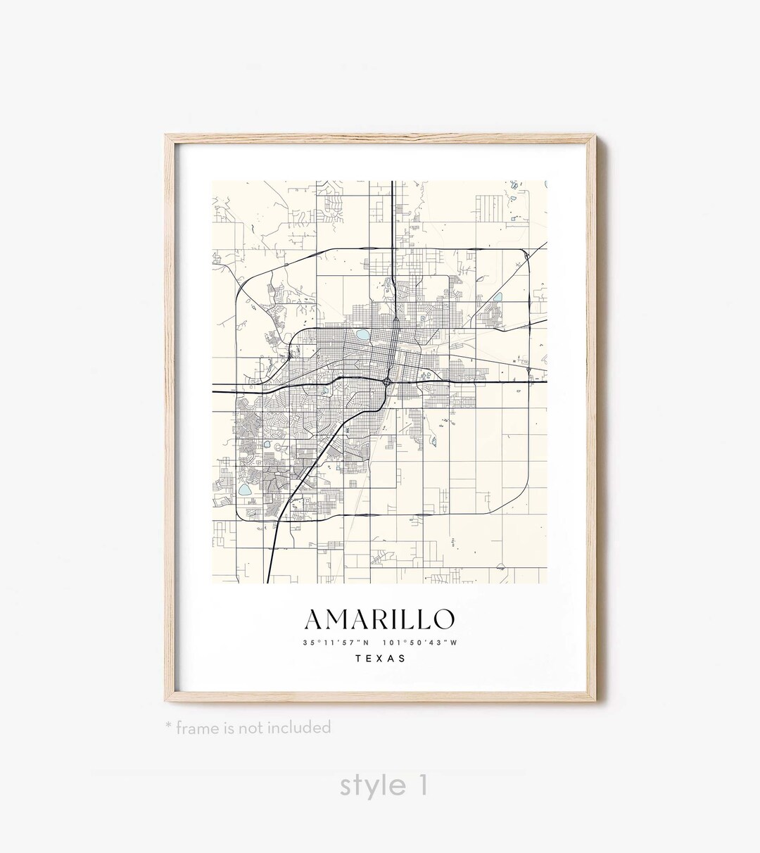 Amarillo City Map Poster: A Stylish and Detailed Depiction of - Etsy