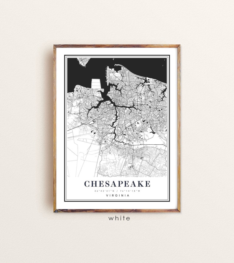 Chesapeake art Chesapeake print Chesapeake city map Chesapeake Virginia map Chesapeake map art Chesapeake poster Chesapeake VA map