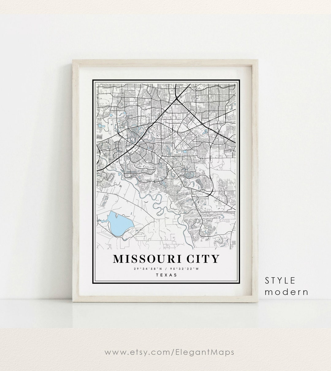 Missouri City Texas Map Missouri City TX Map Missouri City Etsy