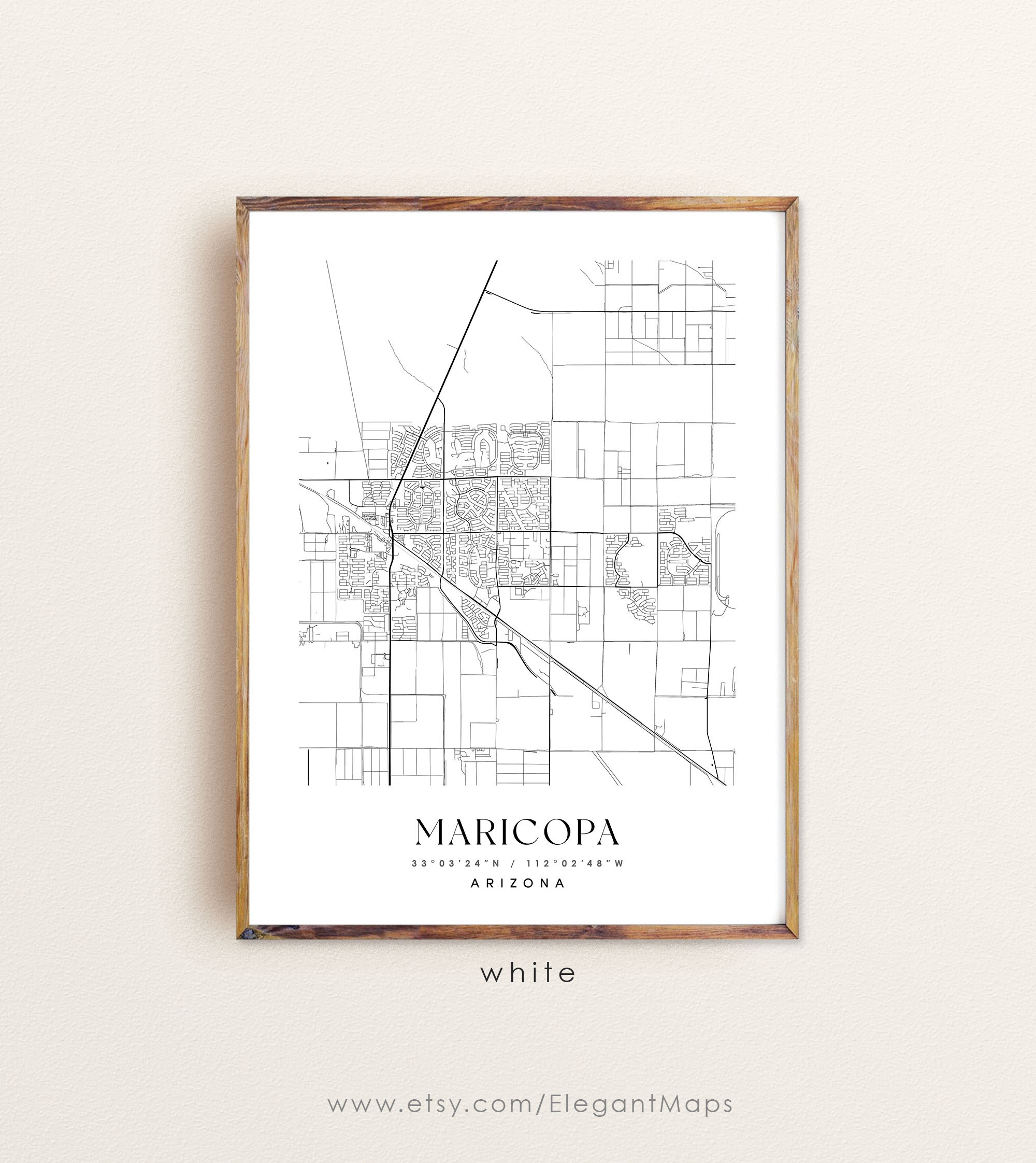 Maricopa Arizona Map Maricopa AZ Map Maricopa City Print - Etsy
