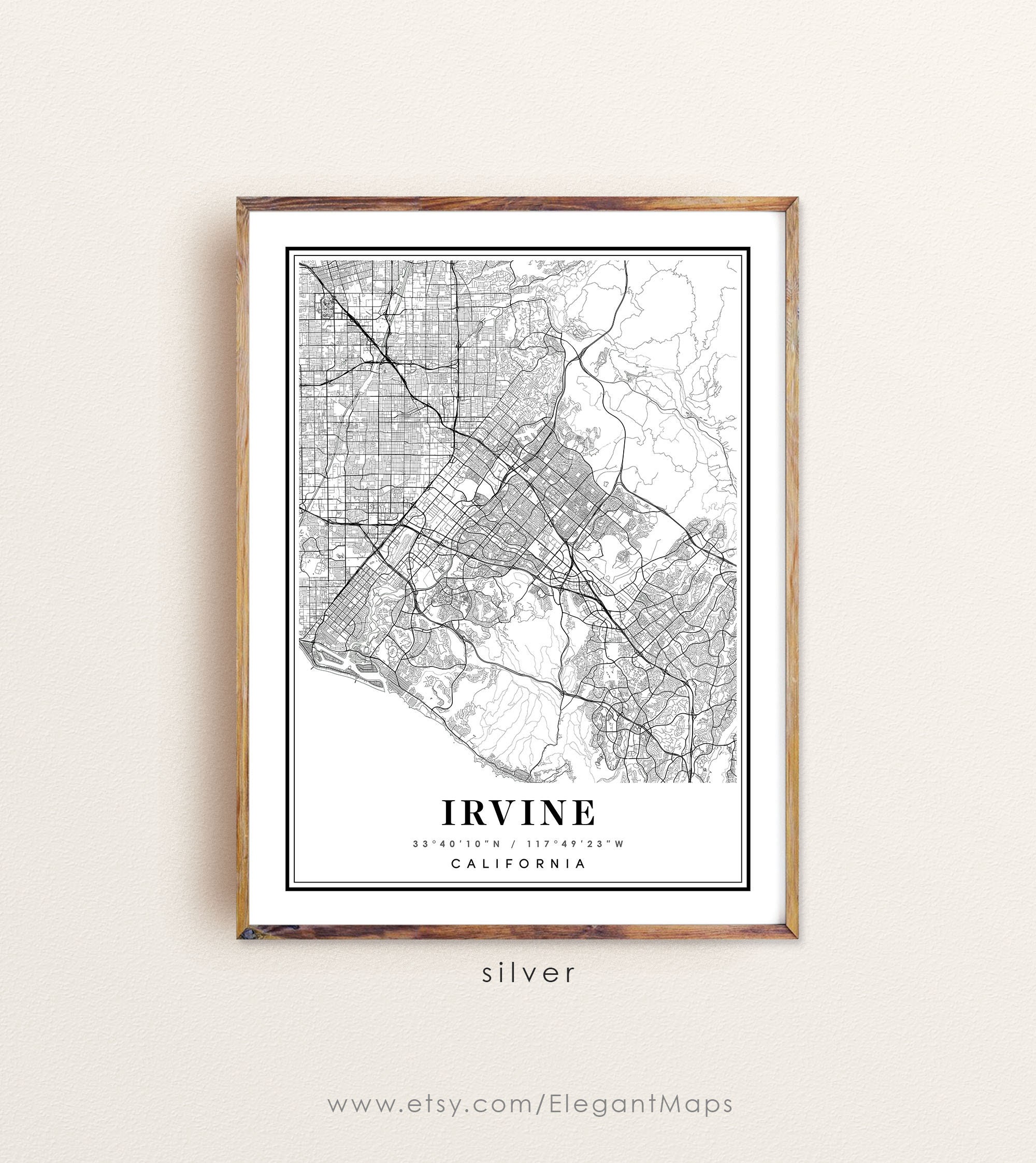 Irvine California Map Irvine CA Map Irvine City Map Irvine - Etsy