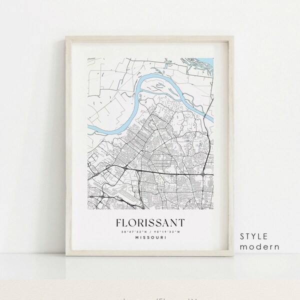Florissant Mo Map Etsy
