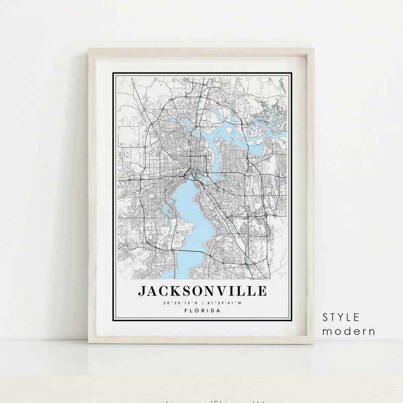 Jacksonville Map - Etsy