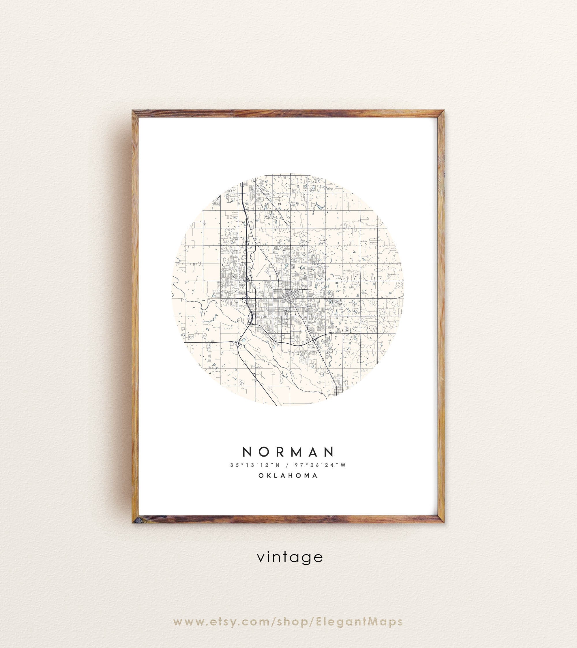 Norman Oklahoma Norman OK Map Norman Print Norman Poster - Etsy