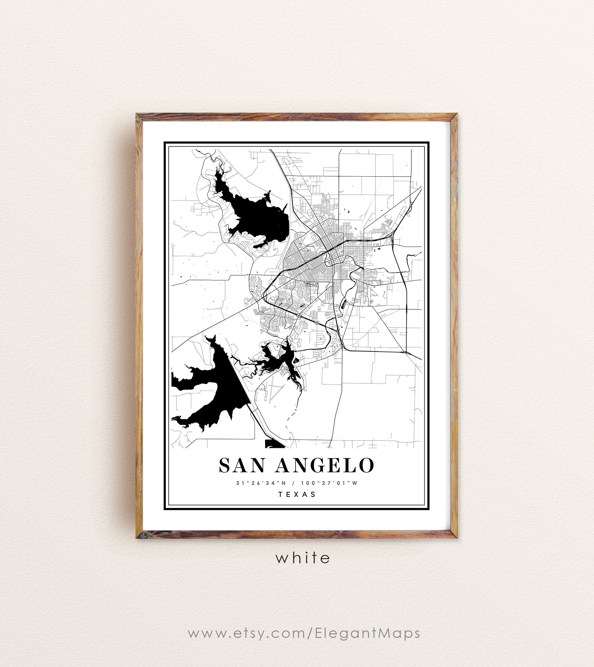 San Angelo Texas Map San Angelo TX Map San Angelo City Map | Etsy