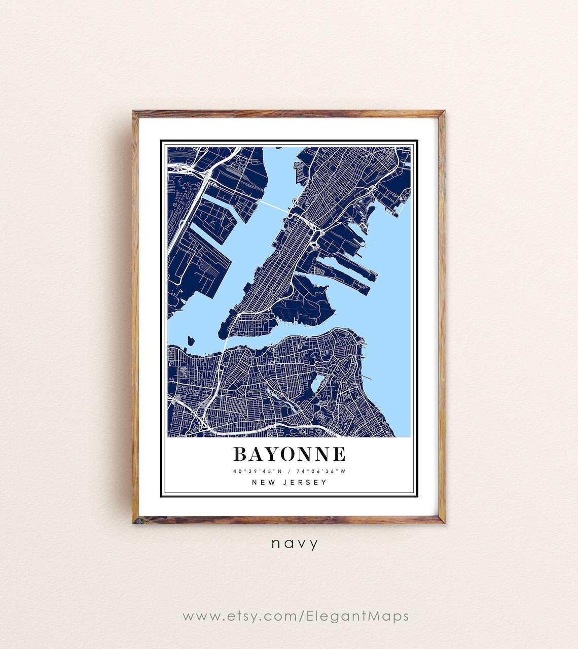 Bayonne New Jersey Map Bayonne NJ Map Bayonne City Map Etsy