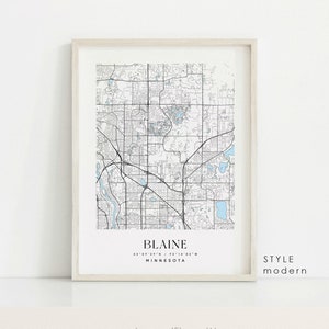 Blaine Minnesota Map Print: Custom City Wall Art