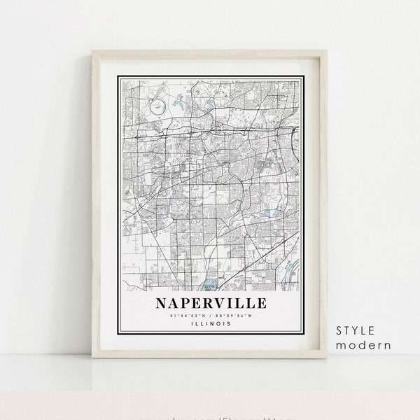Naperville Illinois map, Naperville IL map, Naperville city map, Naperville print, Naperville poster, Naperville art, Naperville map