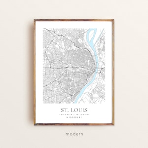 St. Louis Missouri map, St Louis MO map, Saint Louis city print, St. Louis poster, St. Louis art, Custom city map, Wall Art