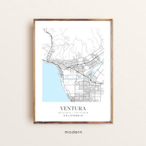 Ventura California map, Ventura CA map, Ventura city print, Ventura poster, Ventura art, Custom city map, Wall Art