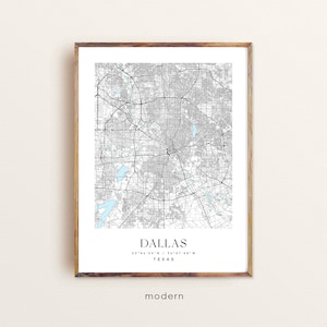 Dallas Texas Map Print: Custom City Wall Art