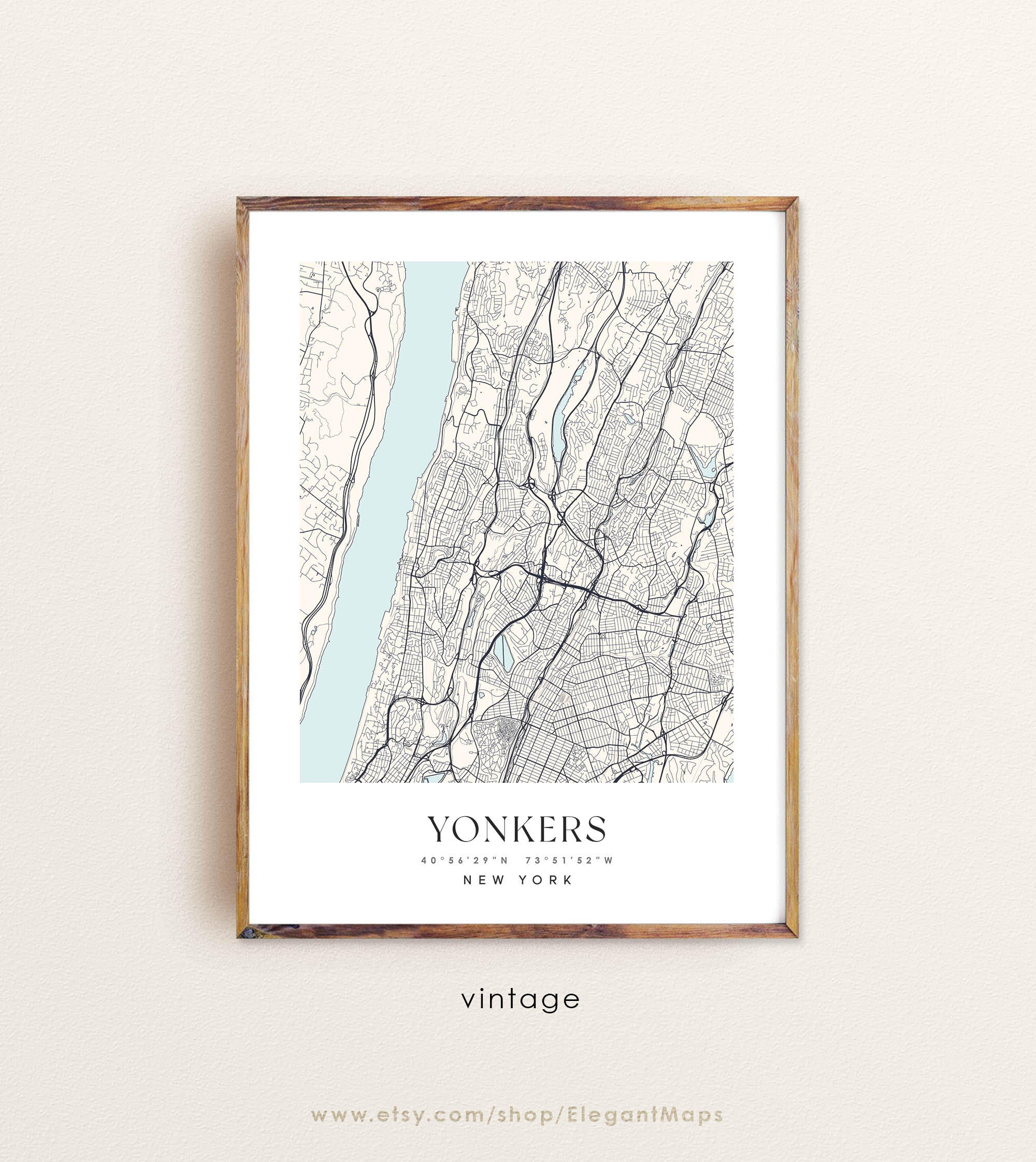 Yonkers New York Map Yonkers NY Map Yonkers City Print Etsy