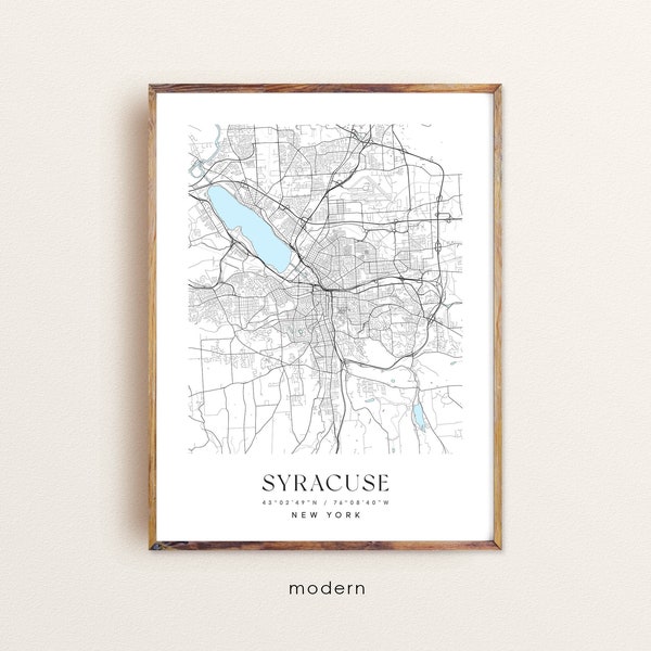 Syracuse New York map, Syracuse NY map, Syracuse city print, Syracuse poster, Syracuse art, Custom city map, Wall Art