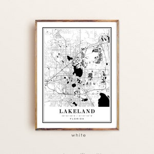 Lakeland Florida Map, Lakeland FL Map, Lakeland City Map, Lakeland Print, Lakeland Poster ...