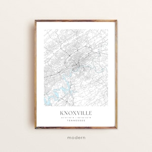 Knoxville Tennessee Map Print: Custom City Wall Art