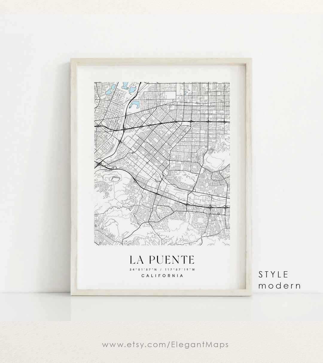 La Puente California Map La Puente CA Map La Puente City Etsy