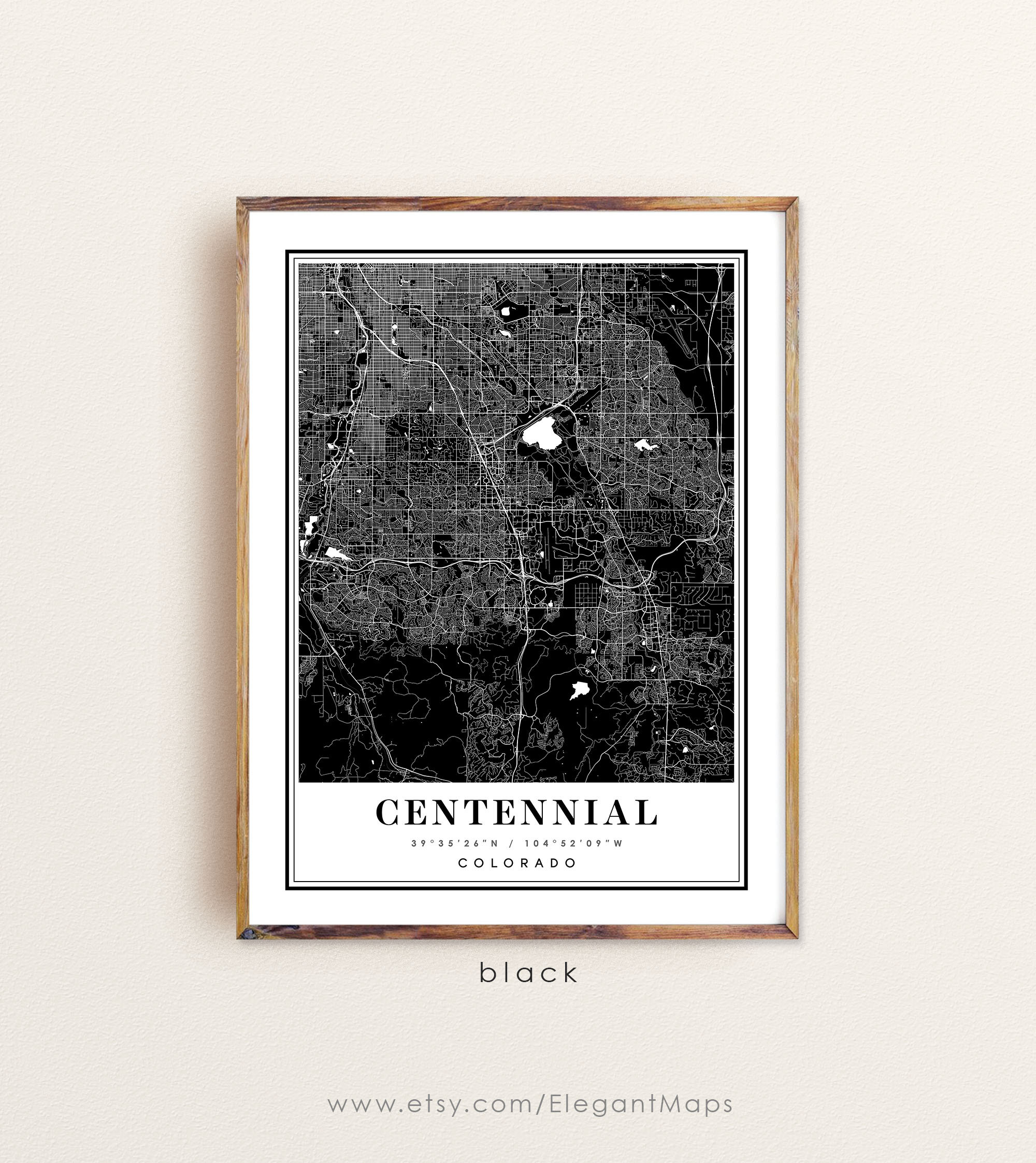 Centennial Colorado Map Centennial CO Map Centennial City Etsy