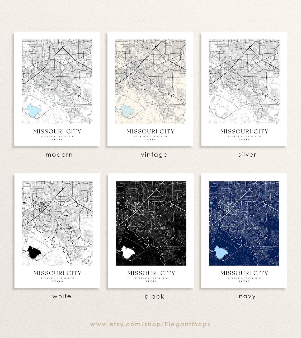 Missouri City Texas Map Missouri City TX Map Missouri City Etsy