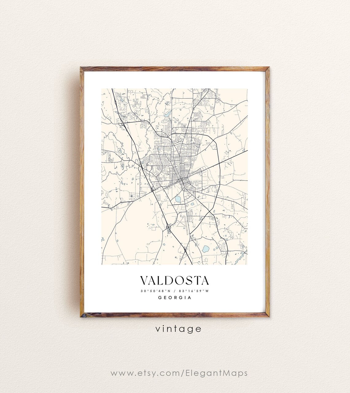 Valdosta Map Valdosta GA Map Valdosta City Print Etsy