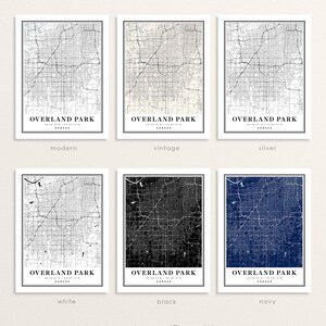 Overland Park Kansas Map Overland Park KS Map Overland Park - Etsy