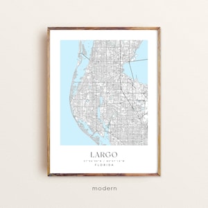 Largo Florida map, Largo FL map, Largo city print, Largo poster, Largo art, Custom city map, Wall Art